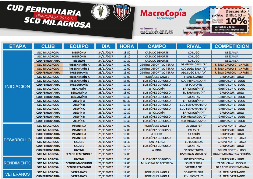 horarios 25 y 26