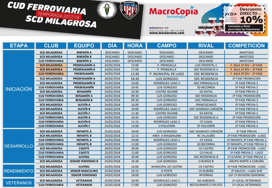 horarios 24 y 25